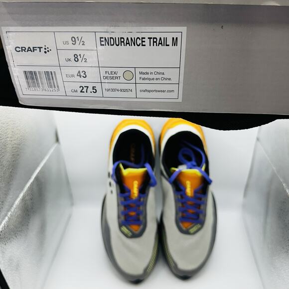 Craft Sportswear Pro Endurance Trail Running Shoes Men's Size US 9.5 Orange Gray - Picture 7 of 8